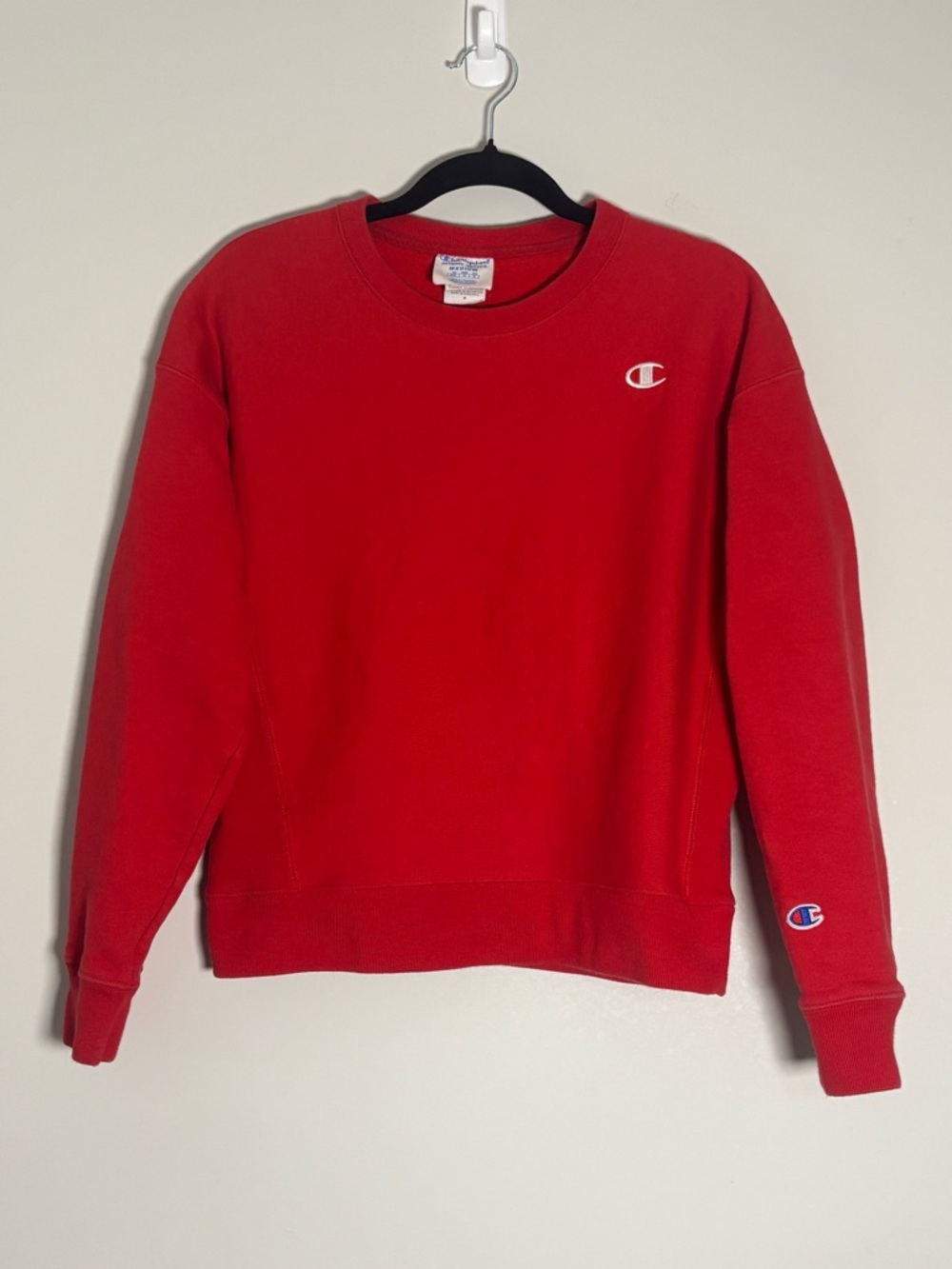 Champion Crewneck Sweatshirt Red Size Medium